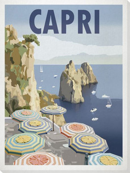 Capri Travel Wrapped Canvas Giclee Art Print Wall Art