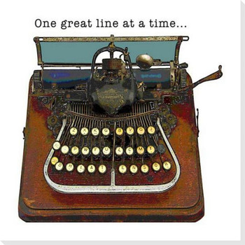 Tell Your Story... Typewriter Wrapped Canvas Giclee Art Print Wall Art