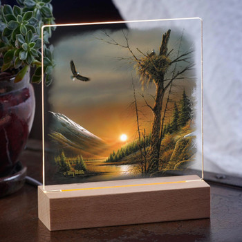 7.25" Flying Free Bald Eagle Acrylic LED Lighted Night Light