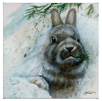 14" x 14" Cold Lunch Rabbit Wrapped Canvas Wall Art