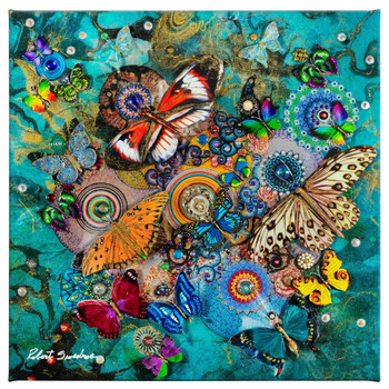 14" x 14" Butterflies From Across the Sea Wrapped Canvas Wall Art