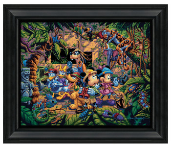 19" x 22.5" Disney Mickey & Friends Exploring the Jungle Framed Canvas Wall Art