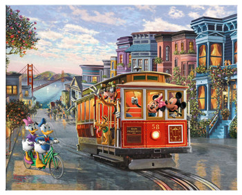 24" x 30" Disney Mickey & Minnie in San Francisco Wrapped Canvas Wall Art