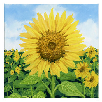 14" x 14" Sunflower Wrapped Canvas Wall Art