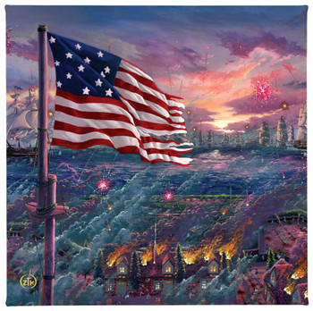 14" x 14" By the Dawn's Early Light - Fort McHenry 1814 Wrapped Canvas Wall Art