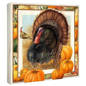 14" x 14" Proud Tom Turkey Wrapped Canvas Wall Art