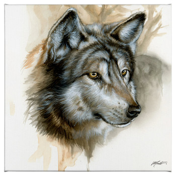 14" x 14" Instinct Wolf Wrapped Canvas Wall Art