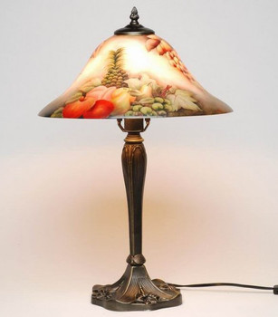 22.5" Assorted Fruits Glass and Metal Table Lamp