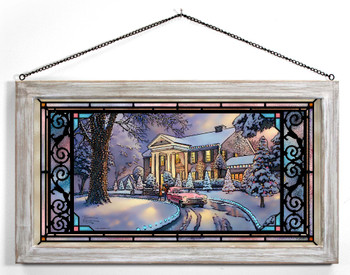 23" Graceland Christmas Framed Glass Art