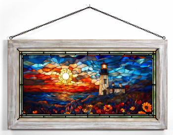 23" Coastal Candlelight Framed Glass Art
