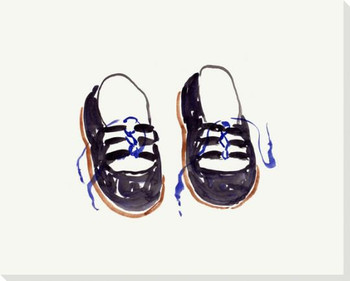 Blue Shoes Wrapped Canvas Giclee Print Wall Art