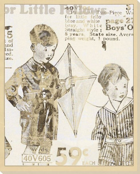 Boys' Kite Wrapped Canvas Giclee Print Wall Art