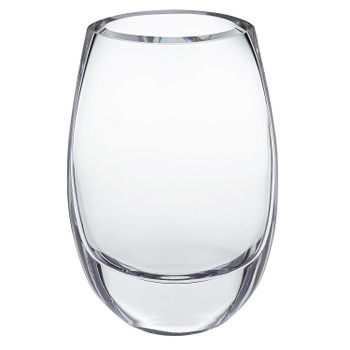 8" Mouth Blown Polish Oval Thick Walled Vase