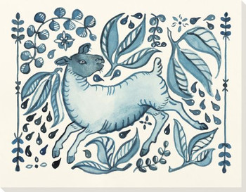 Lamb Leaps Wrapped Canvas Giclee Print Wall Art