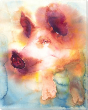 Glowing Pig Wrapped Canvas Giclee Print Wall Art