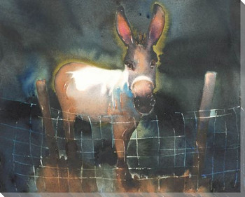 Christmas Donkey Wrapped Canvas Giclee Print Wall Art