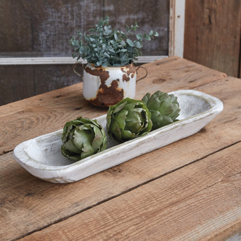 Whitewashed Baguette Decorative Bowl