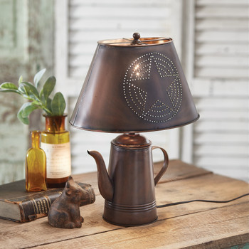 Punched Star Teapot Table Lamp