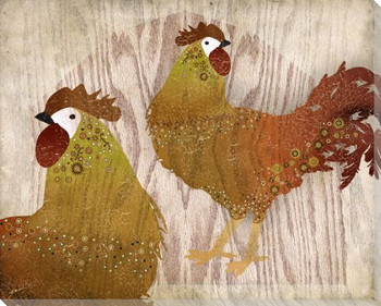 Adorned Chicken Birds 5 Wrapped Canvas Giclee Print Wall Art