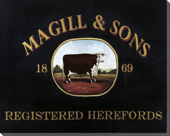 Magill & Sons Registered Herefords Cows Wrapped Canvas Print