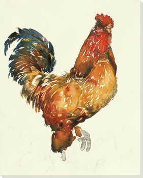 Les Coq Fancy Rooster Bird Wrapped Canvas Giclee Print Wall Art