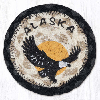Eagle Silhouette Printed Jute Round Coaster