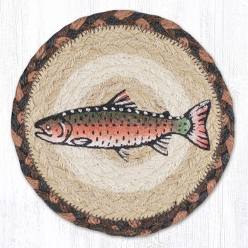 Red Salmon Round Large Jute Coaster