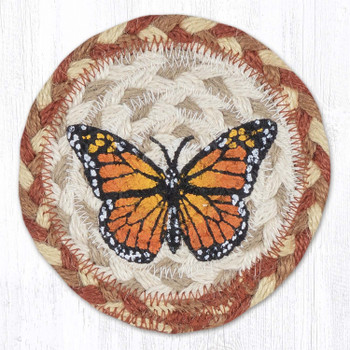 Monarch Printed Jute Round Coaster