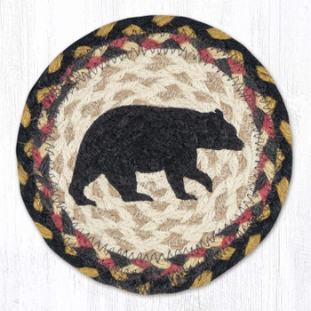 American Bear Round Large Jute Coaster