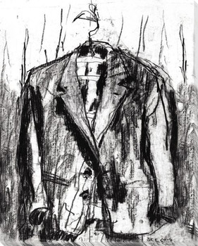 Sketched Suit Wrapped Canvas Giclee Print Wall Art