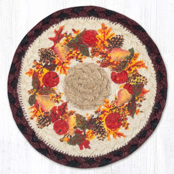 Autumn Round Large Jute Coaster