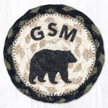 GSM Bear Printed Jute Round Coaster
