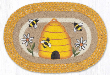 13" x 19" Beehive Oval Jute Placemat