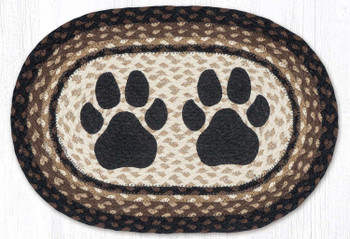 13" x 19" Dog Paw Oval Jute Placemat