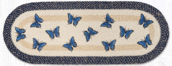 13" x 36" Blue Swallowtail Oval Table Runner