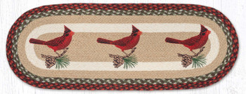 13" x 36" Cardinal Pinecone Oval Table Runner