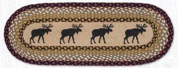 13" x 36" Black Moose Oval Table Runner