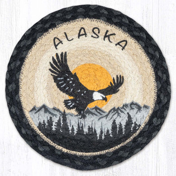 Eagle Silhouette Printed Round Jute Trivet