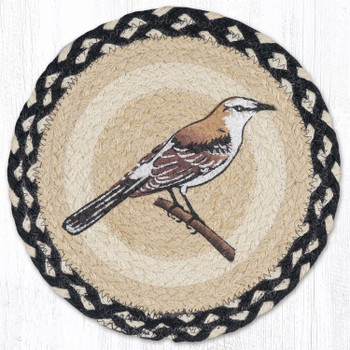 Mocking Bird Printed Round Jute Trivet