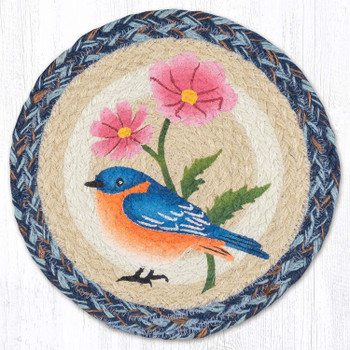 Bluebird Printed Round Jute Trivet