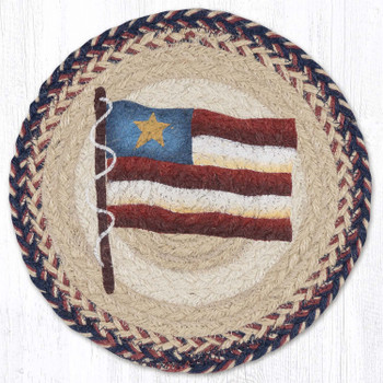 Primitive Star Flag Printed Round Jute Trivet