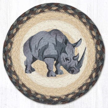 Rhino Printed Round Jute Trivet