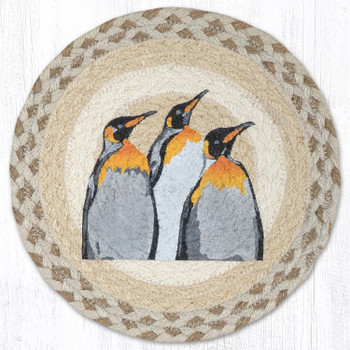 Penguins Printed Round Jute Trivet