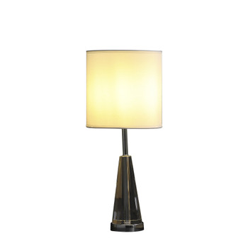 22" Silver Bedside Table Lamp with White Drum Shade