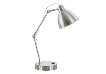 17" Nickel Metal Round USB Table Lamp with Nickel Dome Shade