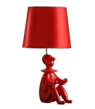 21" Red Bedside Table Lamp with Red Empire Shade