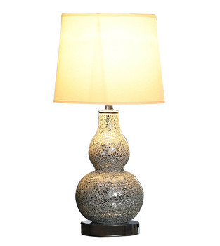 20" White Table Lamp with White Globe Shade