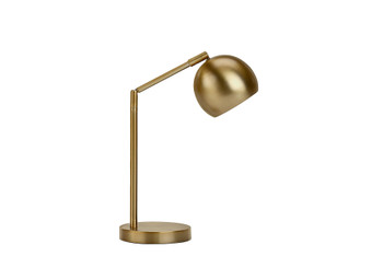 19" Gold Metal Round Table Lamp with Gold Dome Shade
