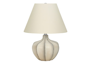 21" Cream Round Table Lamp with Cream Empire Shade