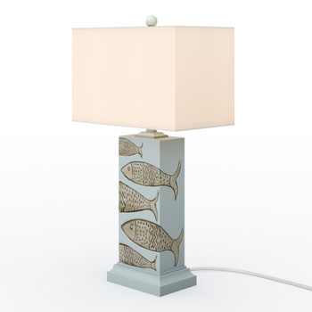 Set of Two 28" Blue Table Lamp with White Cone Shade